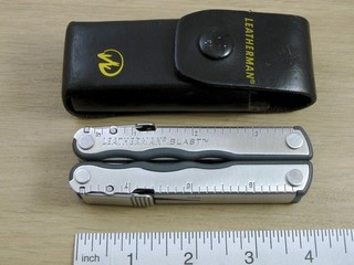 Leatherman Blast Multi Tool Knife Retired 07/10 w/Leather Sheath Very Good