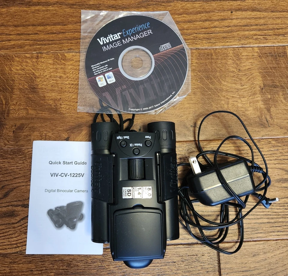 威达VIV-CV-1225V800万像素二合一双筒望远镜和数码相机黑色和800万像素SD — 第 4/4 张图片