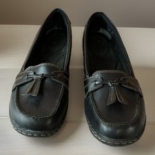 Collection by Clarks Black Leather Ashland Bubble Loafer Women's Size 7.5M