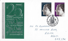 1972 Royal Silver Wedding. Westminster Abbey, SW1 Cancellation First Day Cover