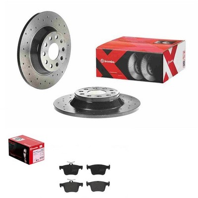 brembo BREMSSCHEIBEN + BELÄGE HINTEN passend für GOLF 7 PASSAT 3G TIGUAN TOURAN