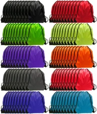 Drawstring Backpack Bulk, 100 Pcs Draw String Bags Cinch Bag Drawstring Gym B...