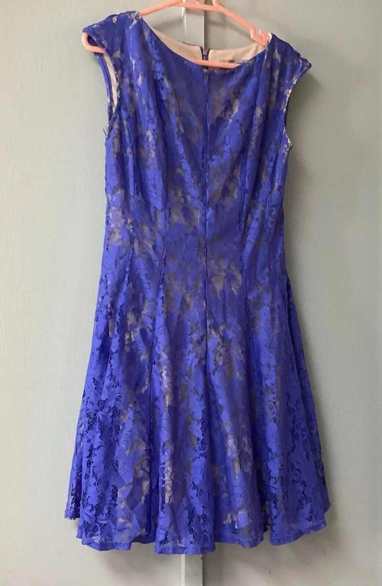 danny & nicole sleeveless floral lace fit & flare dress Danny & Nicole Elegant Pink Floral Lace Sleeveless Fit & Flare Dress Size 10