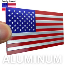 ALUMINUM American Flag Decal Sticker Car, Motorcycle, SUV, Truck, Patriotic