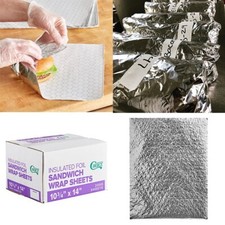 2000 Case Insulated Foil Restaurant Sandwich Burgers Sub Wrap Sheets 10 3/4"x14"