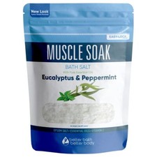 Muscle Soak Bath Salt 32 Ounces Epsom Salt with Natural Peppermint and Eucaly...