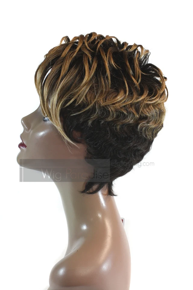 Vanessa Synthetic Short Straight Finger Waves Premium High Heat Fiber Degal Wig - Image 2 of 3