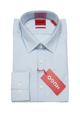 Hugo Boss Red Label Men's Blue C-Mabel Easy Iron Sharp Fit Dress Shirt