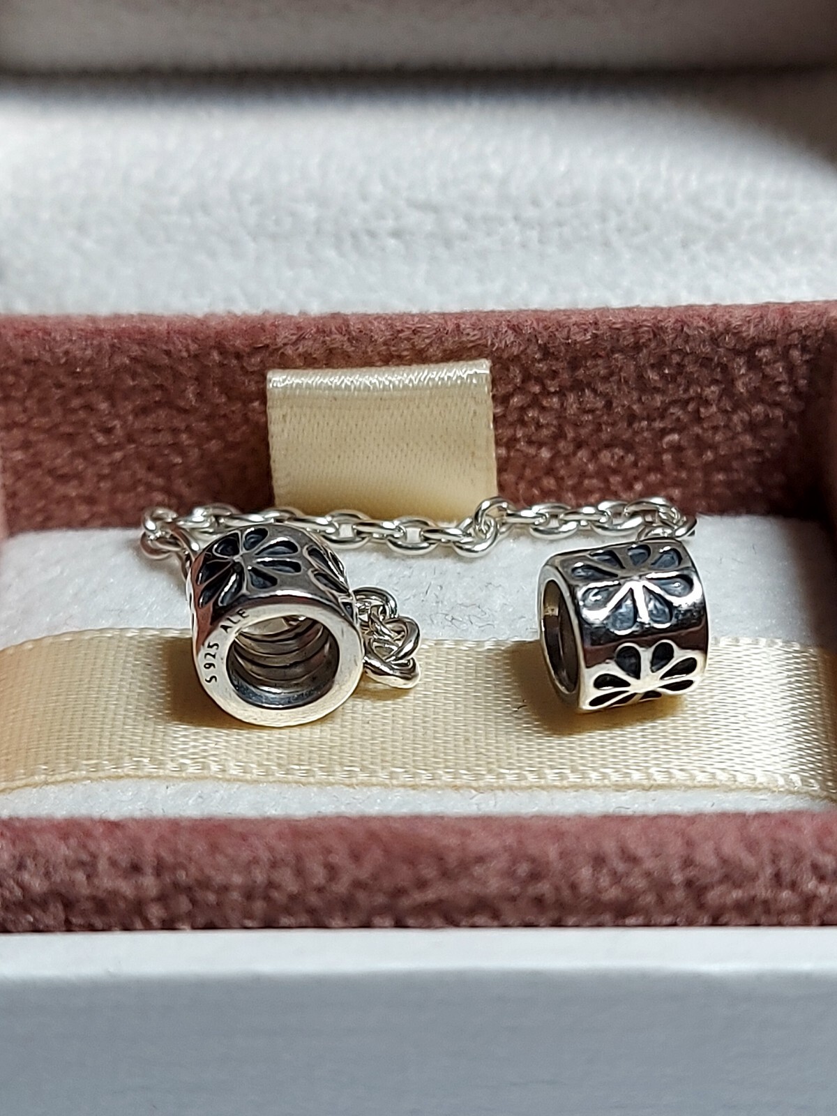 Genuine Pandora Silver Daisy Safety Chain S925 ALE eBay