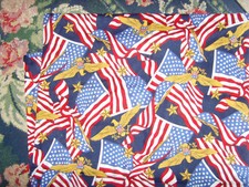 Great American flag fabric material sewing 40x70" Golden Eagles charming USA