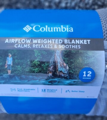 Weighted Blanket 12 Lbs Columbia Cool Mesh Breathable Gray 4' X 6' Calms Relaxes