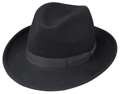Herren Mafia Gangster Bogart Wollfilzhut Filzhut Hut Traveller Fedora