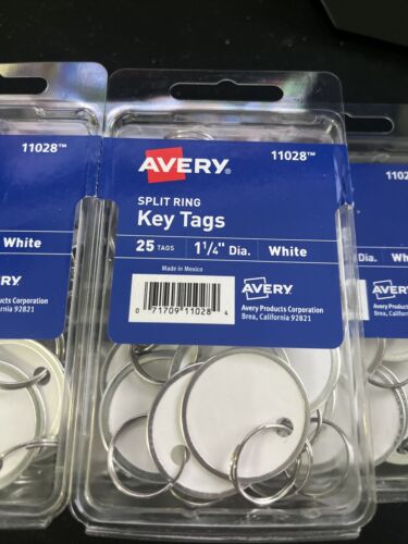 Avery Metal Rim Key Tags 5-Pack 1-1/4 Diameter 25 Per Package #11028 - Afbeelding 1 van 2