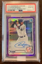 2020 Bowman Chrome Prospect Everson Pereira Auto Purple Refractor #/250 PSA 10