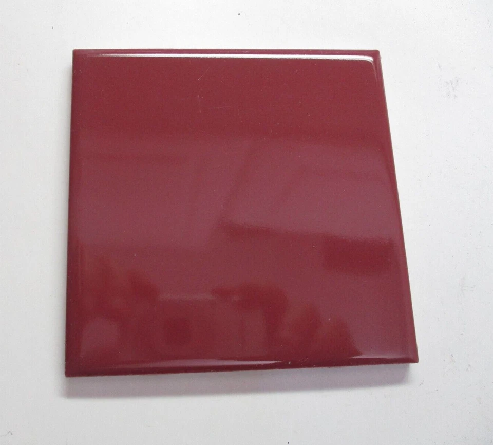 1 Azulejo de Pared AO American Olean EE. UU. 4-1/4" Ciruela Brillante Rojo Oscuro Cerámica De Colección Años 70 Foto 3 de 4