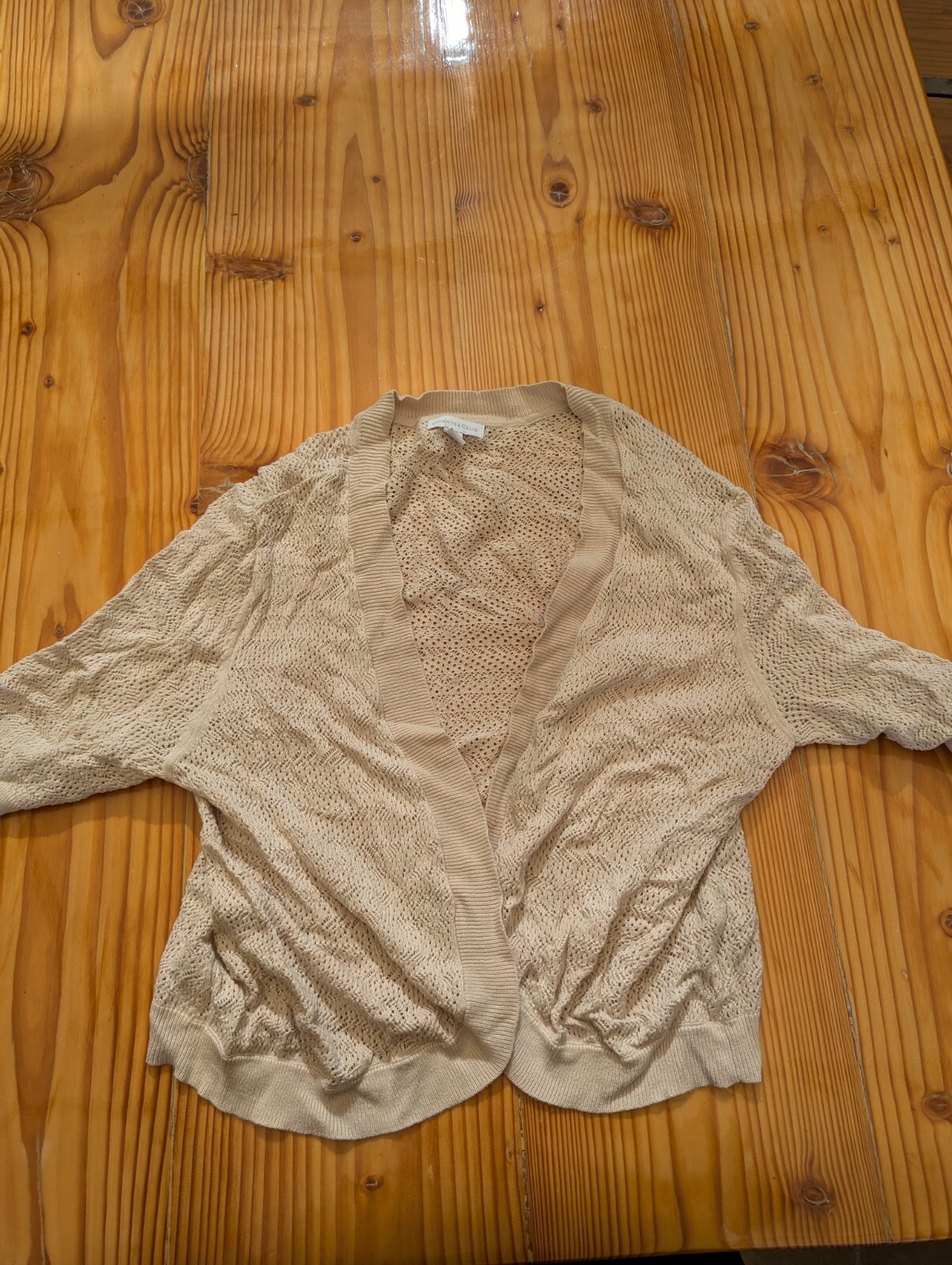 Womens Charter Club beige long sleeve sweater sz XL cotton rayon blend