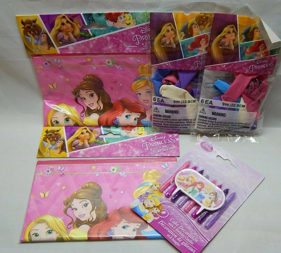 迪士尼公主 30 件生日派对用品战利品袋蜡烛气球  — 第 2/4 张图片