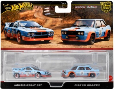 HOT WHEELS PREMIUM CULTURE CAR 2-pack Lancia Rally 037 / Fiat 131 Abarth HRR81