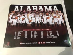 Details About 2017 18 Alabama Crimson Tide Mens Basketball Schedule Poster