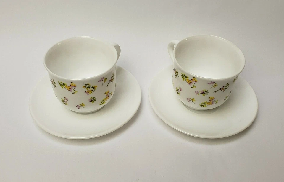 Martha Stewart日常咖啡茶杯茶碟 (2) 白色 多色 法国 — 第 3/4 张图片