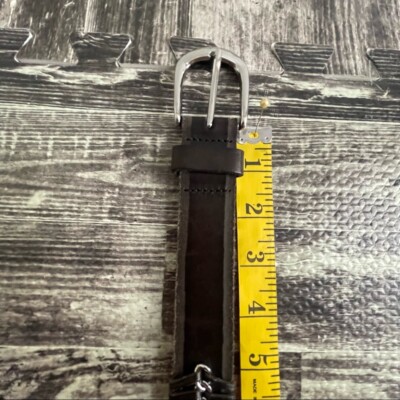 Paige Leather Braided deep dark brown rustic belt with  display picture 3