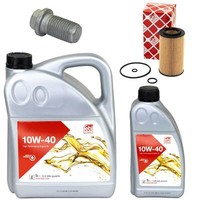 MotoröL Filter Set Febi SAE 10W-40 6 Liter + Schraube FüR Mercedes E-Klasse W210