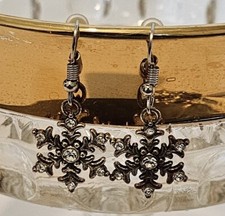 Snowflake Rhinestone Dangling Earrings