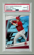 2020 PANINI CHRONICLES PHOENIX HOLO BASEBALL CARD #9 MIKE TROUT PSA 10 LOW POP