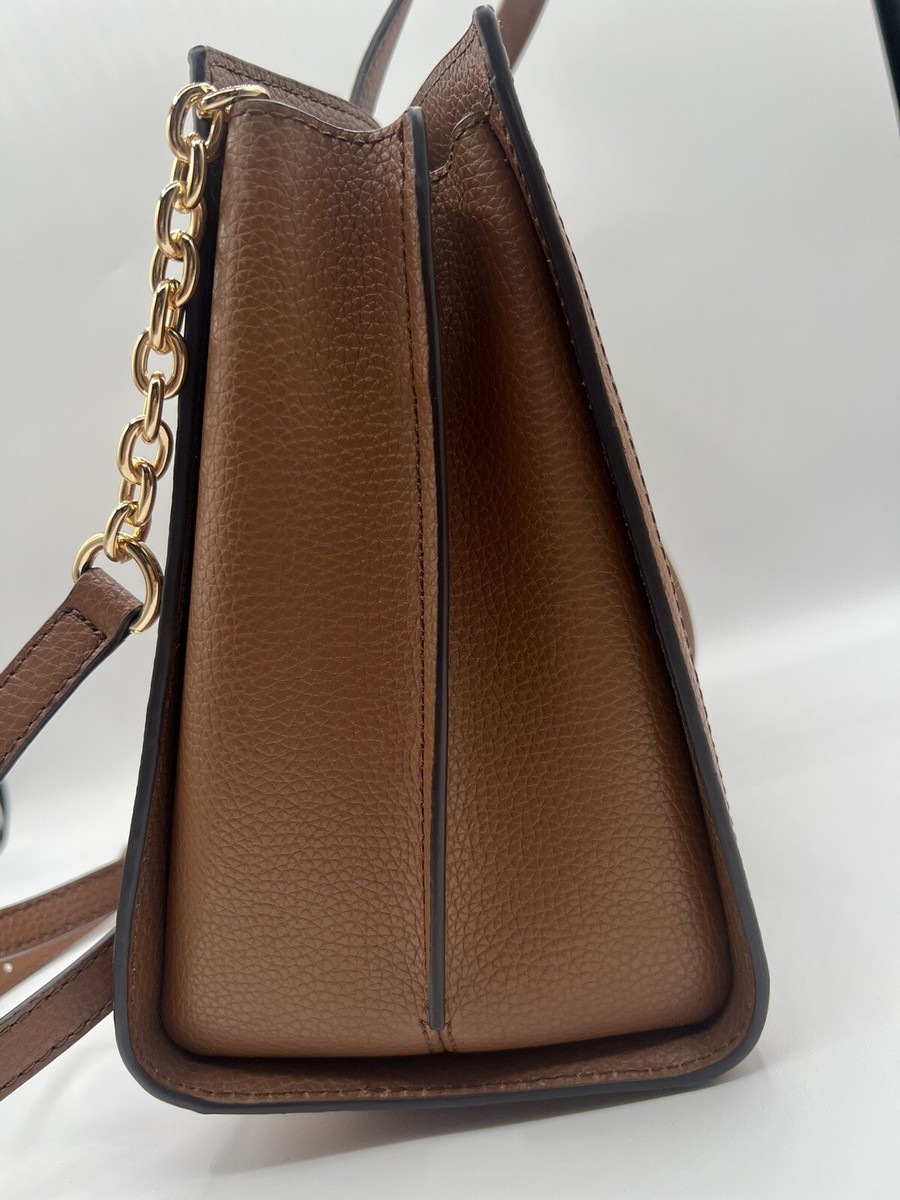 Michael Kors Chantal Medium Pebbled Leather Satchel - Brown