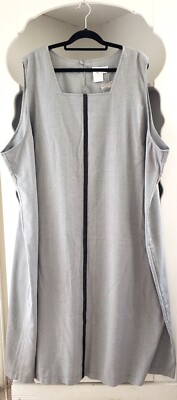 ULLA POPKEN Midi Dress Size 32/34 Black White Chevron Print Pullover Sleeveless