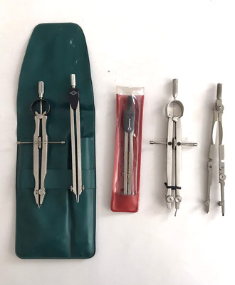 Vintage Compass Lot of 5 Drafting Engineering Draw ALVIN GRAMERCY K&E & More