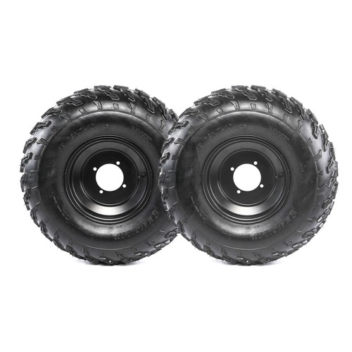2X Black 10" 10 Inch 110mm Hole 4 Stud Rear Wheel Rim Quad Dirt