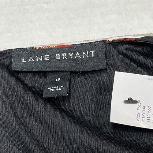 Vestido Lane Bryant para mujer 18 negro rojo floral dorado metálico maxi capas de gasa - Imagen 9 de 11