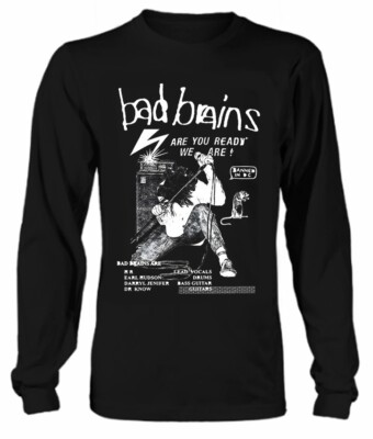 NEW Classic Bad Brains Band Long Sleeve Black All Size Shirt OM65