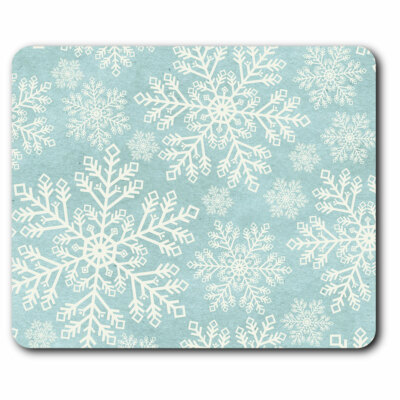 Computer Mouse Snowflake Computer Mouse Mat - White Snowflake Christmas Snow Office Gift #12403 ...