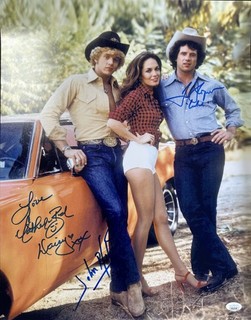 Foto Multi Firmata (3) Duchi di Hazzard 16x20 Schnieder Wopat Bach AUTO JSA