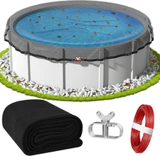 24FT Pool Leaf Net Cover round Pool Net Cover for above Ground Pool, Heavy Duty 