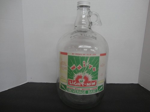 WHITE LIGHT-NIN SODA FOUNTAIN SODA SYRUP BASE GALLON JUG PAPER LABEL SPARTANBURG