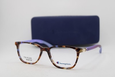 NEW CHAMPION CHEER C01 PURPLE HAVANA TRI-FLEX BROWN AUTHENTIC EYEGLASSES 49-16