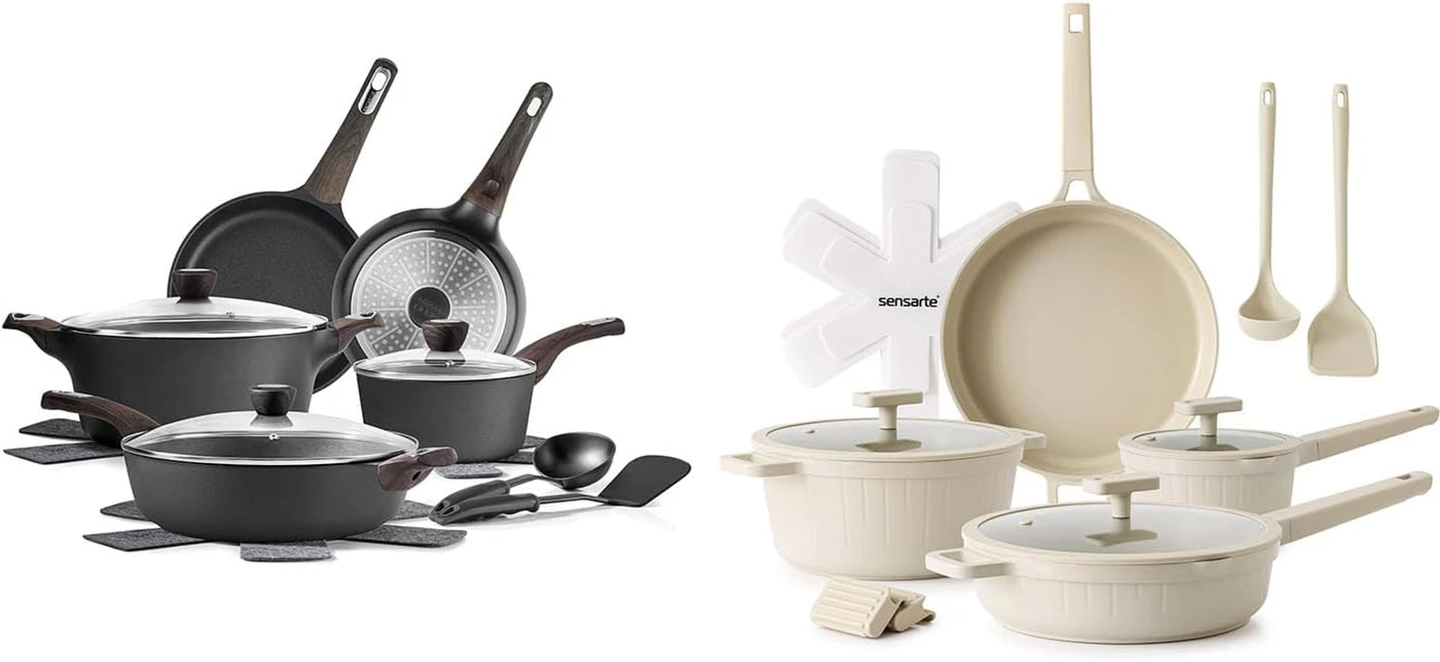 14-Piece Nonstick Ceramic Cookware Set - Induction Ready Pots & Pans