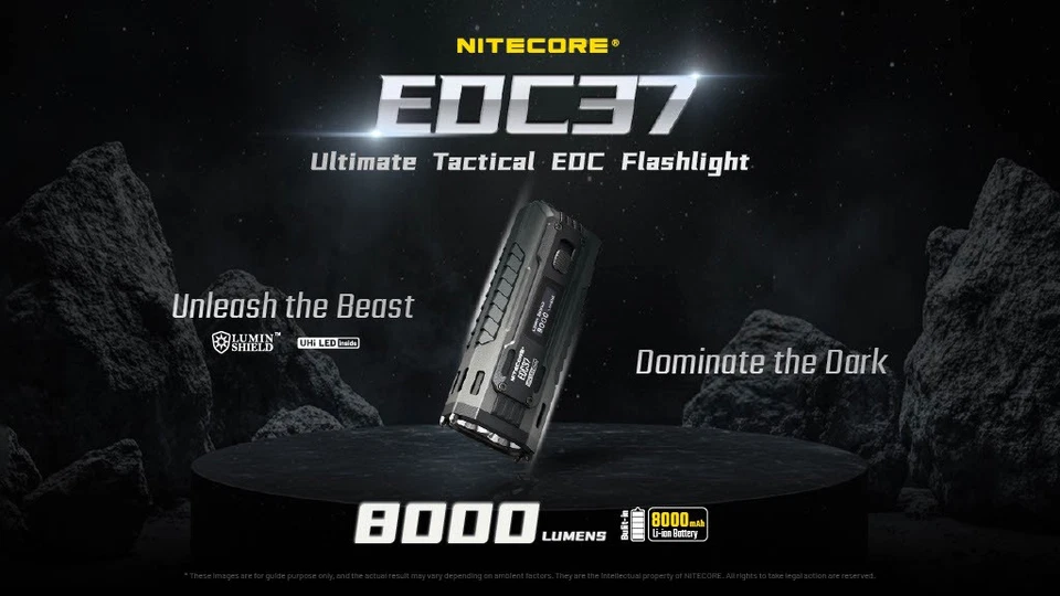 Nitecore EDC37 8000 Lumen USB-C Rechargeable Flat EDC Flashlight - Image 2 of 4