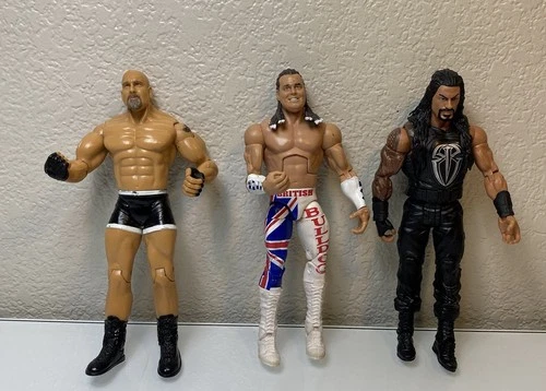 WWE WWF Lot of 3 Figures Goldberg Bulldog Roman Reigns Toys Jakks Pacific Mattel