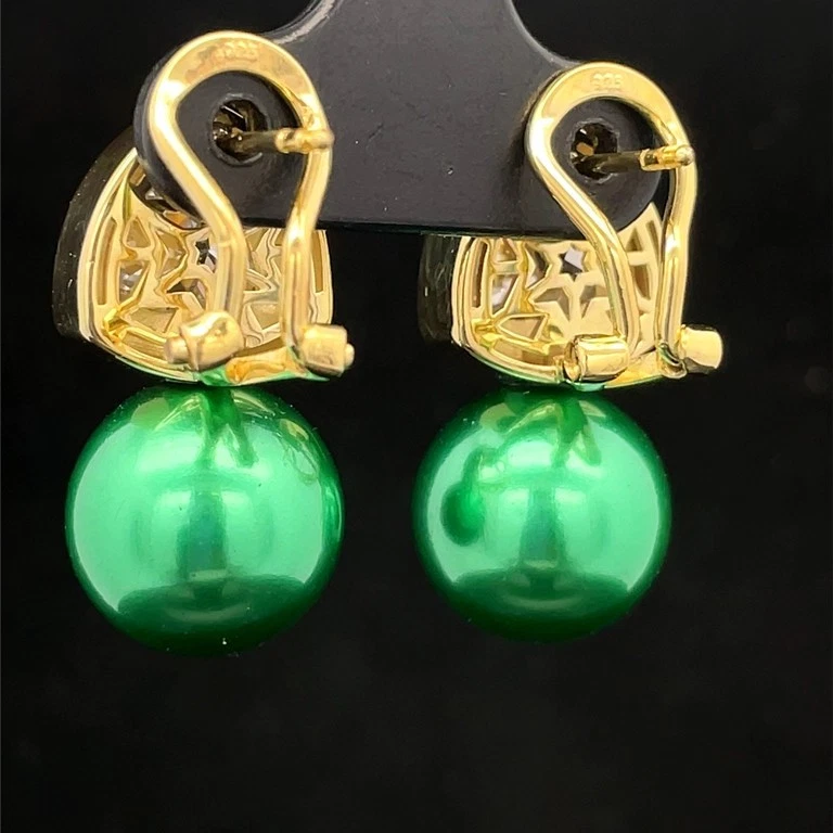 OHRCLIPSTECKER AUS 925/-SILBER GELBGOLDPLATTIERT MIT MKP & ZIRKONIA SCHMUCKJAGD - Bild 4 von 4