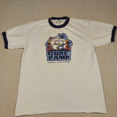 Vintage Disney Goofy s Surf Camp T-Shirt Size L Y2K 90's Disney Ringer Tee