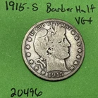 1915 S Barber Half Dollar 50c Vg Very Good 90% Silver