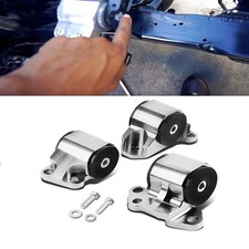 Billet Engine Mount Kit 2 Bolt For Eg Eh/dc D15/d16 B16/b18 Swap Motor Sliver