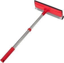 Window Squeegee with 15.7"-27.5" Retractable Stainless Steel Handle, 2-in-1