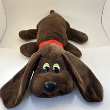 2021 Hasbro Pound Puppies Puppy Plush 18" Brown With Red Collar