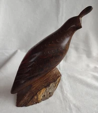 Vintage Quail Solid Wood Carving