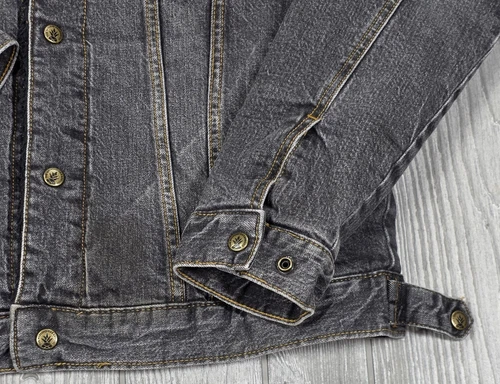 Chubbies Men's Fade Gray Denim Sherpa Black Lined Trucker Jacket Pockets Size M image 5